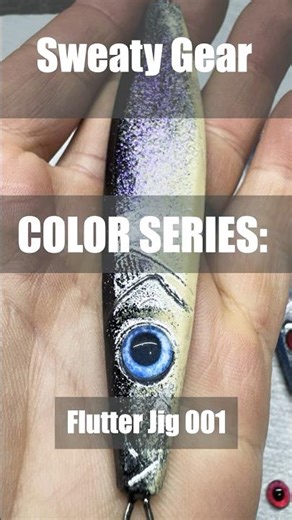 Color Series: Flutter Jig 001, demonstration of black, bone, & purple monkey powder paint colors.