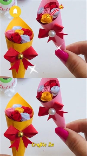 Cute Mini Paper Flower Bouquet 🌸 Easy DIY Gift Idea in 1 Minute!