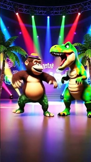 Cute King Kong Teaches T-Rex the Cha-Cha-Cha – Hilarious & Adorable!