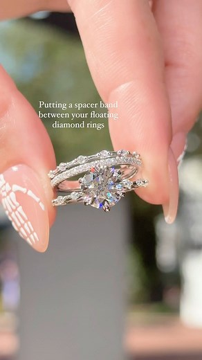 Princess Bride Diamonds | Engagement Rings & Fine Jewelry | Using a spacer ring between your floating diamond rings is a great way to prolong the design’s longevity. The spacer band helps keep the... | Instagram