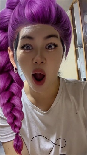 How to get Rumi's iconic purple braid! ✨ #kpopdemonhunters #huntrix #kpop #mira #rumi #zoey #funny