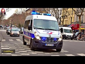 Fourgon de POLICE en urgence // Paris Police Van Responding French Sirens