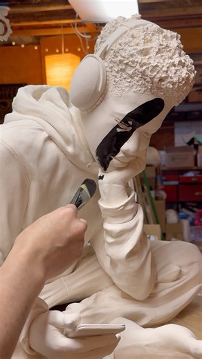 Love in Pottery on Instagram: "Christina Orthwein (@christinasculpture) is a ceramic artist based in Pennsylvania. With over two decades of experience in clay, she’s evolved from creating pottery, tile, and jewelry to exploring the expressive world of sculpture. Christina showcases phase one of finishing her ceramic figure — layering black slip over the surface of a hand-sculpted form. The process is deliberate, emotional, and full of creative uncertainty. Transforming raw clay into bold, finish