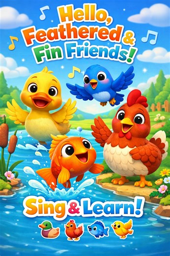 3D Animated Animal Rhyme for Kids 🦆🐔🐟🐦 | Learning Center