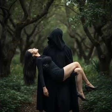 Arm carry woman by mysterious figure in black robe