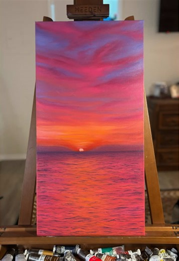 Vibrant Sunset Oil Painting Tutorial