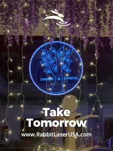 Take Tomorrow. ✨ Nothing beats seeing a local business owner turn an idea into something real. This edge-lit sign was made from clear cast acrylic for a clean, high-end look—and it’s exactly the kind of project that helps small brands stand out. 🚨 Our SD-90-1390 CO2 laser is on sale all January If you’ve been thinking about stepping up your engraving and cutting game, now’s the time. Want to test your own material or build something like this? Stop in and let’s make it happen. #RabbitLaserUSA #