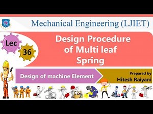 L 36 Design Procedure of Multileaf Spring I Design of machine elements I Mechanical