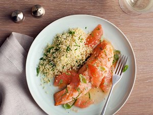 Roasted Salmon with Shallot Grapefruit Sauce