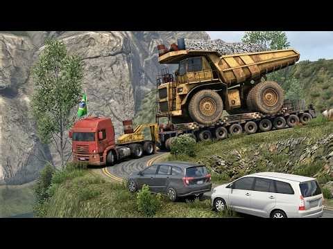 Overloaded Trailer - the most dangerous road | Euro Truck Simulator 2