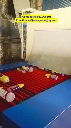 Shrink packaging of bottles, pouches and atta bags | Shrink Tunnel #shrink #machine