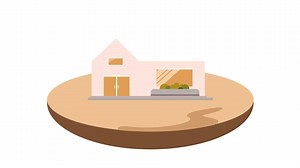 Animated video showing construction of various houses. Full length animation illustration. High quality 4k footage.