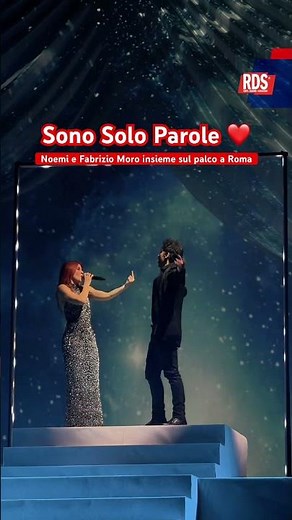 Noemi and Fabrizio Moro perform "Sono Solo Parole" live at the Palazzo dello Sport in Rome | RDS ...