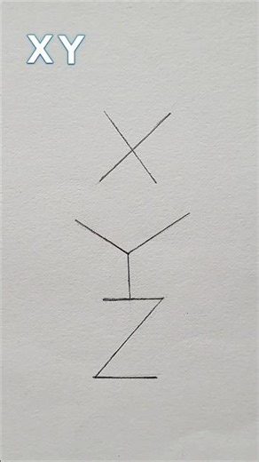 XYZ Line Art to Stylish Girl | Creative Drawing Idea YellowDress #XYZArt