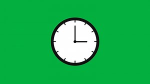Download Animated clock counting down 24 hours day loop, alpha channel, clock time lapse animation, isolated on green backround. 4K animation for free