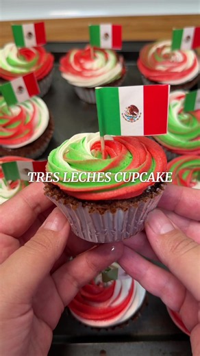 TRES LECHES CUPCAKE Ingredients - Super moist cake mix - ½ cup unsalted butter - 1 cup milk - 3 eggs Tres leches mixture - 1 can evaporated milk - 1 cup half and half - 1 can condensed milk - 3 tbsp Nutella Frosting - 2 cups unsalted butter (softened) - 4 cups powdered sugar - 1 tsp vanilla extract - 3 tbsp milk #mexico #tresleche #cupcake #mexicoindependenceday #cskitchenn