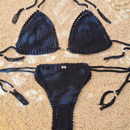 Handmade Crochet Swimsuit, Sexy Micro Bikini, Sexy Boho Swimsuit, Crochet Bikini With Lining - Etsy