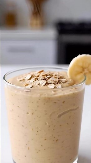 Creamy Peanut Butter Banana Smoothie 🍌 #smoothierecipe #healthybreakfast #quickmeals