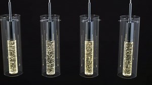 JONATHAN Y JYL1706A Mium 29.5" 4-Light Modern Style Iron/Crystal/Glass Integrated LED Linear Pendant Glam, Minimalist, Contemporary, Transitional, Office, Living Room, Dining Room, Bedroom, Chrome