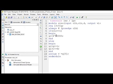 Tutorial 35: Verilog code of serial In serial Out Shift Register || #SISO @knowledge unlimited