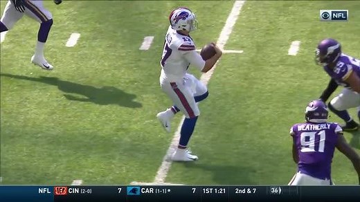 This hurdle by Josh Allen... WOW. 📺: #BUFvsMIN NFL on CBS | NFL