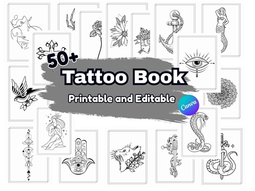 Adult Tattoo Design Book| Tattoo Therapy | Black Ink Designs - Etsy