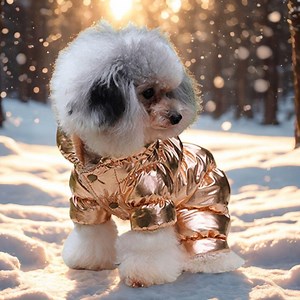 Waterproof Metallic Puffer Dog Jumpsuit: Hooded Winter Coat - Etsy