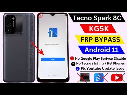 Tecno Spark 8c (KG5K) Frp Bypass 2024 Without PC Android 11 | Without Disable Google Play Service