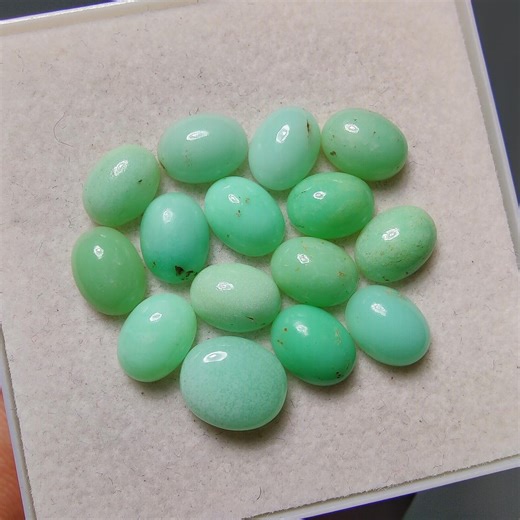 Natural Chrysoprase Cabochons (8x9mm) – Flat Back Gemstone for Jewelry Making - Etsy