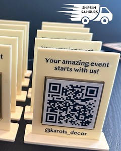 Personalized Mini QR Code Sign With Stand | Social Media & Business Display | Custom QR Code Plaque - Etsy
