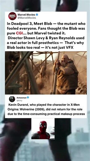 In Deadpool 3, This mutant fooled everyone. Fans thought the Blob was pure CGl... #marvel #deadpool