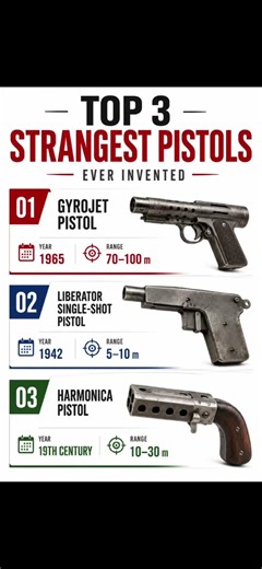 Top 3 Strangest Pistols You’ve Never Seen 🔥 #comparison #history #firearms #weapons