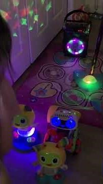 Lexi with Fisher Price Beatbo, Spinning Beatbo, Fisher Price Robot Disco Party