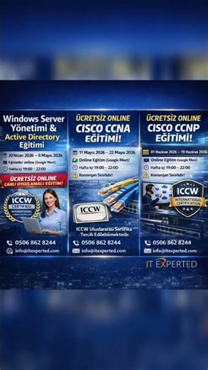 📣IT Kariyerine Sıfırdan Başla | ÜCRETSİZ Online Eğitim (Windows Server, CCNA, CCNP)