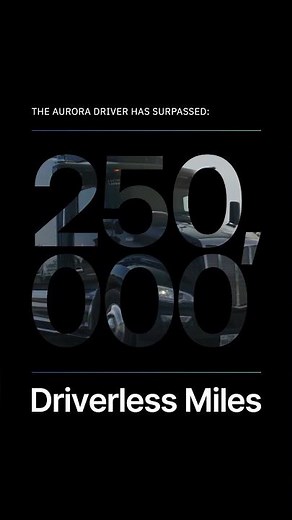 The Aurora Driver Surpasses 250K Driverless Miles #auroradriver #autonomousdriving #selfdriving