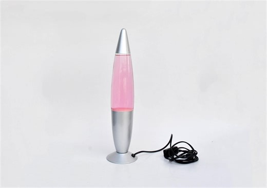 Retro Pink White Wax Lava Lamp: Silver Base, Space Age Mood Lighting - Etsy