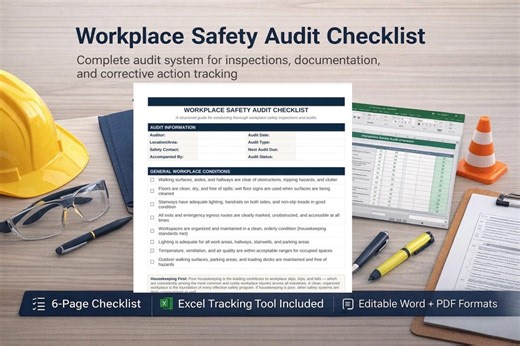 Workplace Safety Audit Checklist | Safety Inspection Template, Excel Tracker, OSHA Audit Tool - Etsy