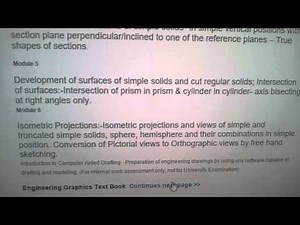 Engineering Graphics Syllabus & Text Book - KTU