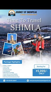 Shimla Tour Package – Starting @ Just ₹5,999/- per person ️ 3 Nights...