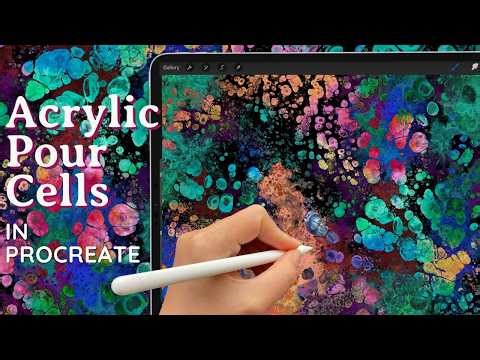 Acrylic Pour Painting with Realistic Cells in Procreate using Layer Masks and Blend Modes