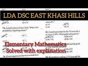 LDA DSC East Khasi Hills Solved Elementary Maths with Explanation 2025