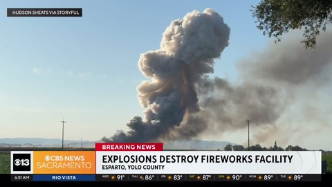 Video shows an initial explosion at Yolo County fireworks facility