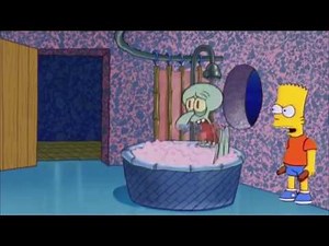 Bart Hits Squidward With Chair