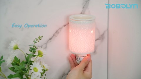 Bobolyn Plug in Wax Warmer Ceramic Electric Wax Melt Warmer Candle Melter Burner for Scented Wax, Scentsy Wax Cubes, No Flame No Smoke No Soot