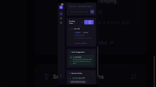 AI Task Manager 🤖 | Full Stack Project🚀 #ai #webdevelopment #programming #nextjs #fastapi #coding | Zohair Azmat