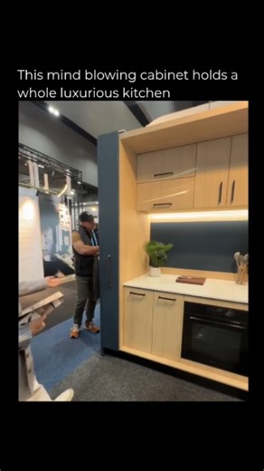 𝐅𝐀𝐂𝐓 | 𝐇𝐈𝐒𝐓𝐎𝐑𝐘 | 𝐈𝐍𝐅𝐎 on Instagram: "This is the ultimate space-saving solution for small apartments and tiny homes. The sleek cabinet doors open to reveal a full, modern kitchen complete with a sink, stovetop, oven, and plenty of counter space. You won't believe how much is hidden inside this compact design. Via and credits - @lifestyledesign_co.au DM for credits or removal 📩. Follow (us) 👉 @vincifacts for more videos like this. ."