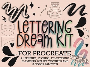 Procreate Brushes | Grid Builder | Glitter Brush | Lettering Grids & Composition | iPad Lettering Brushsets | Paper Textures   Color Palette - Etsy