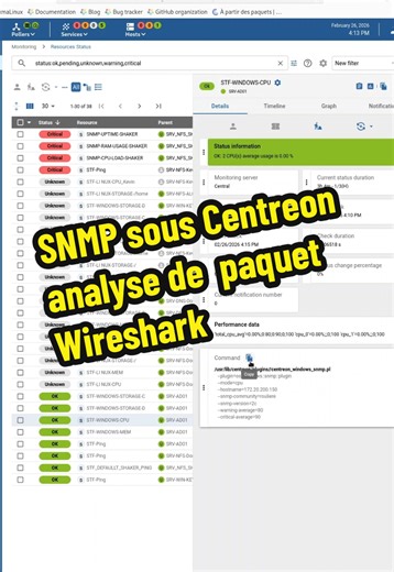 Découvre le protocole #snmp avec #wireshark sous #centreon, #supervisor. @MyDigitalSchool @E-informatique @Cybersécurité @EPSI, école d’informatique 🚀 @Epitech @Ecole informatique .IPSSI @Afpa