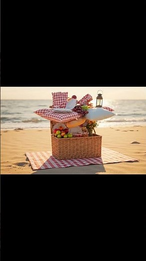Magical Picnic Basket Explodes Into Aesthetic Beach Setup | 3D Animation in 4K