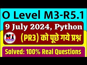 9 July 2024 Python PRACTICAL PAPER SOLUTION | O Level python paper solution |m3r5 paper solution